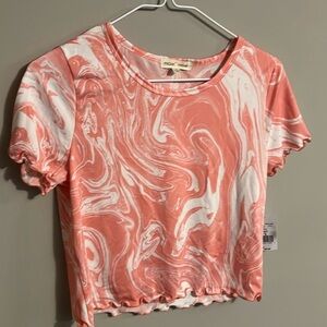 Moa Moa Pink Tie Dye Cropped Shirt